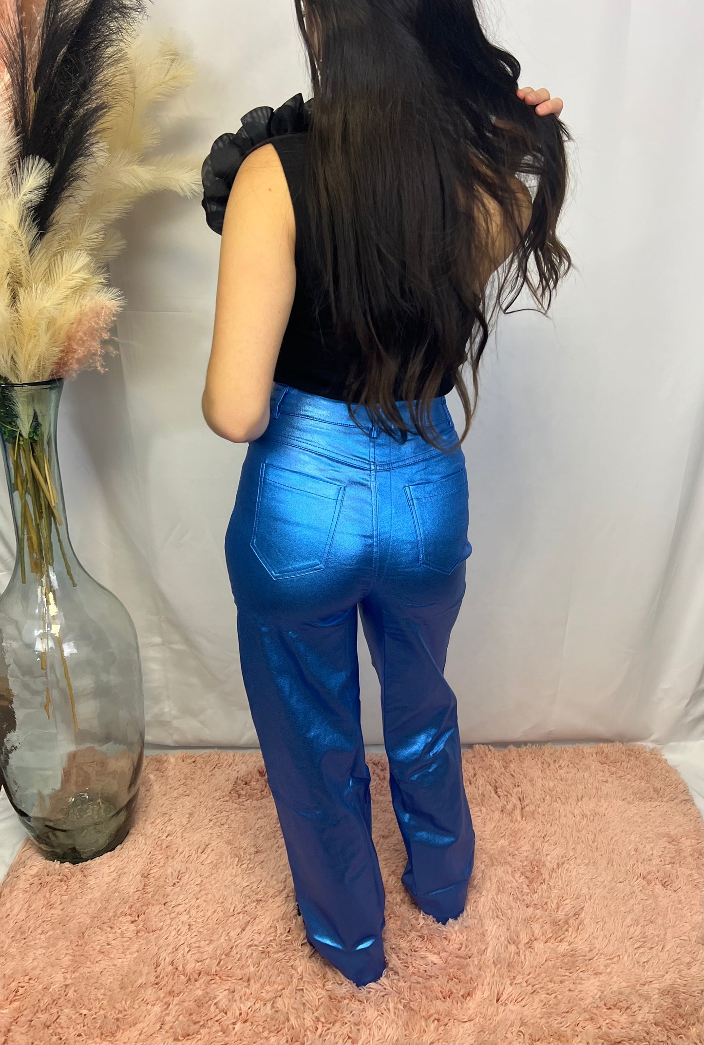 Metallic Blue Jeans