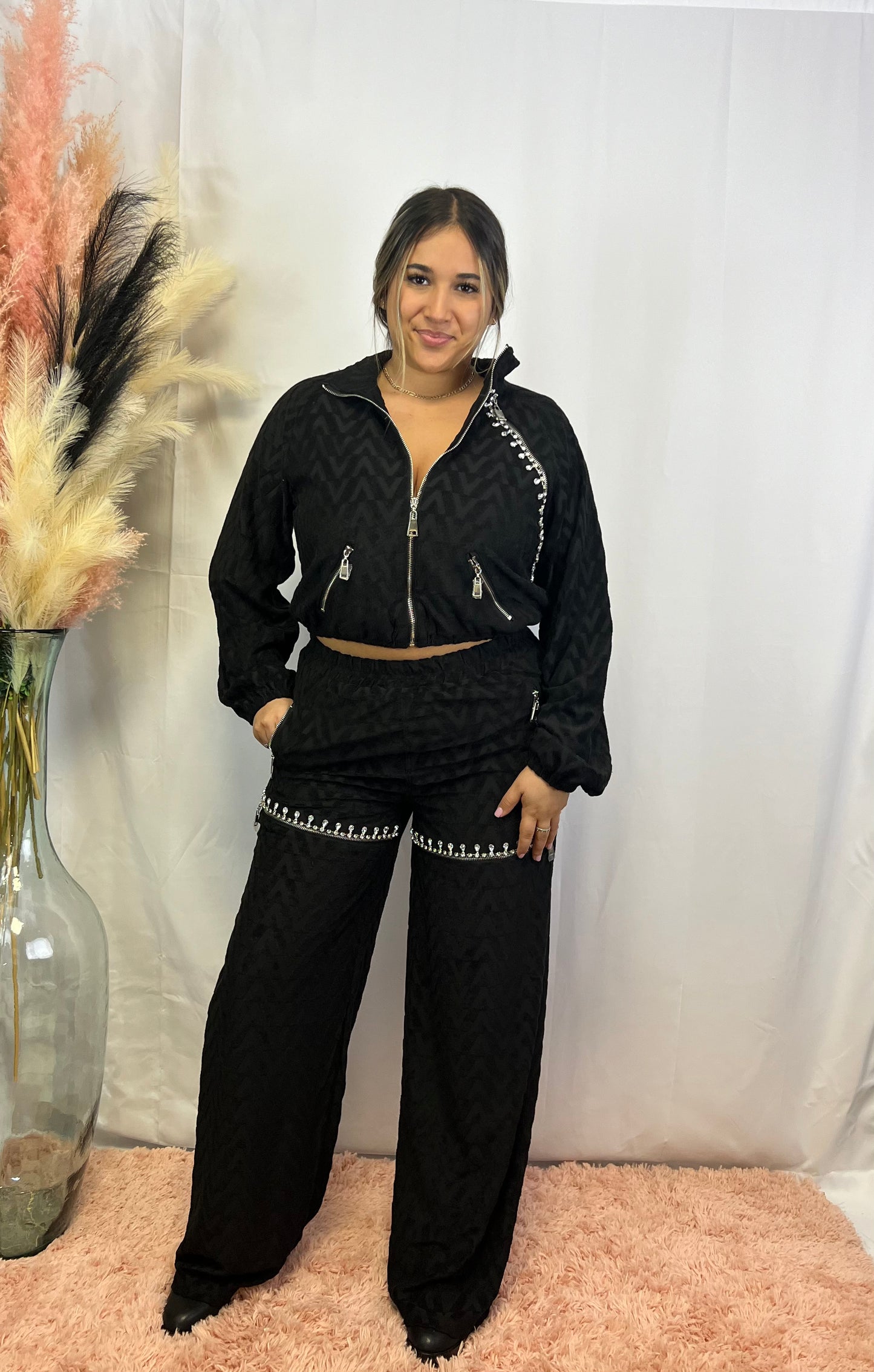 Crystal Trim TrackSuit Set