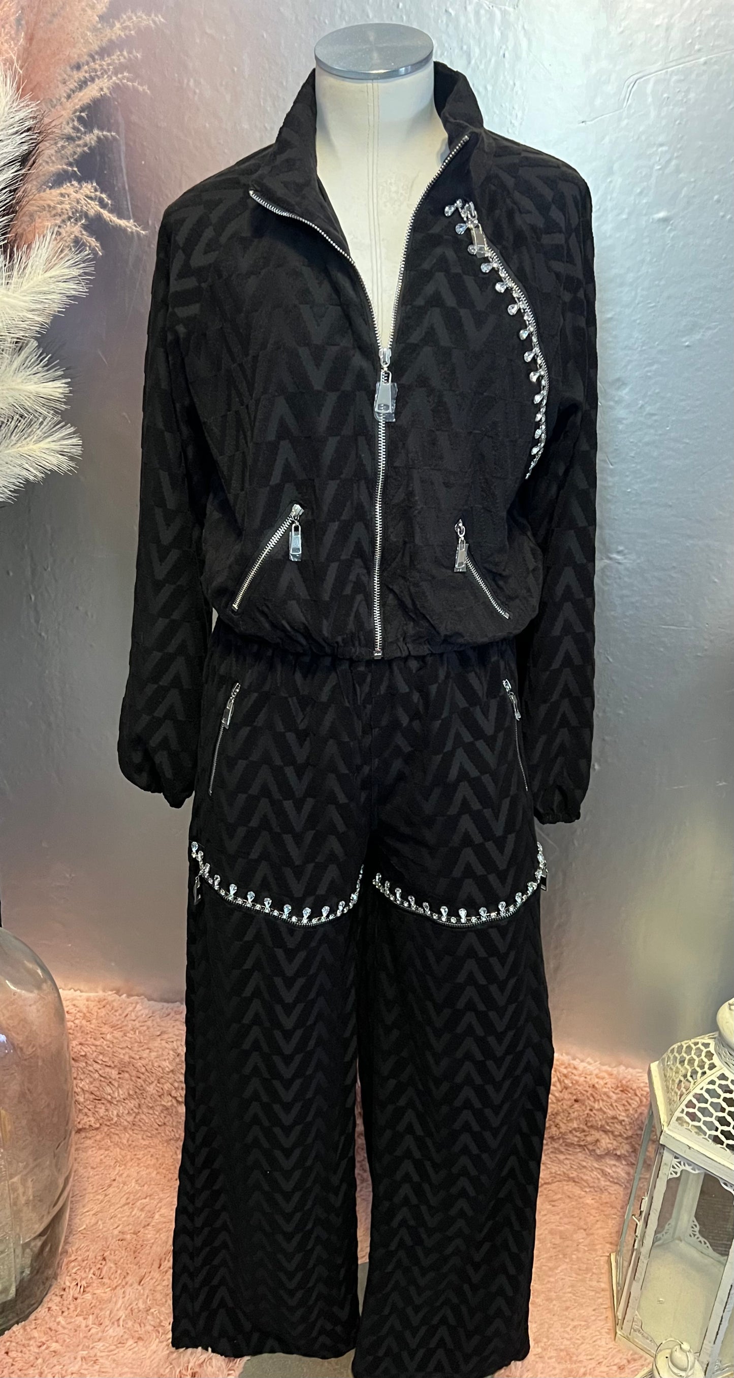 Crystal Trim TrackSuit Set