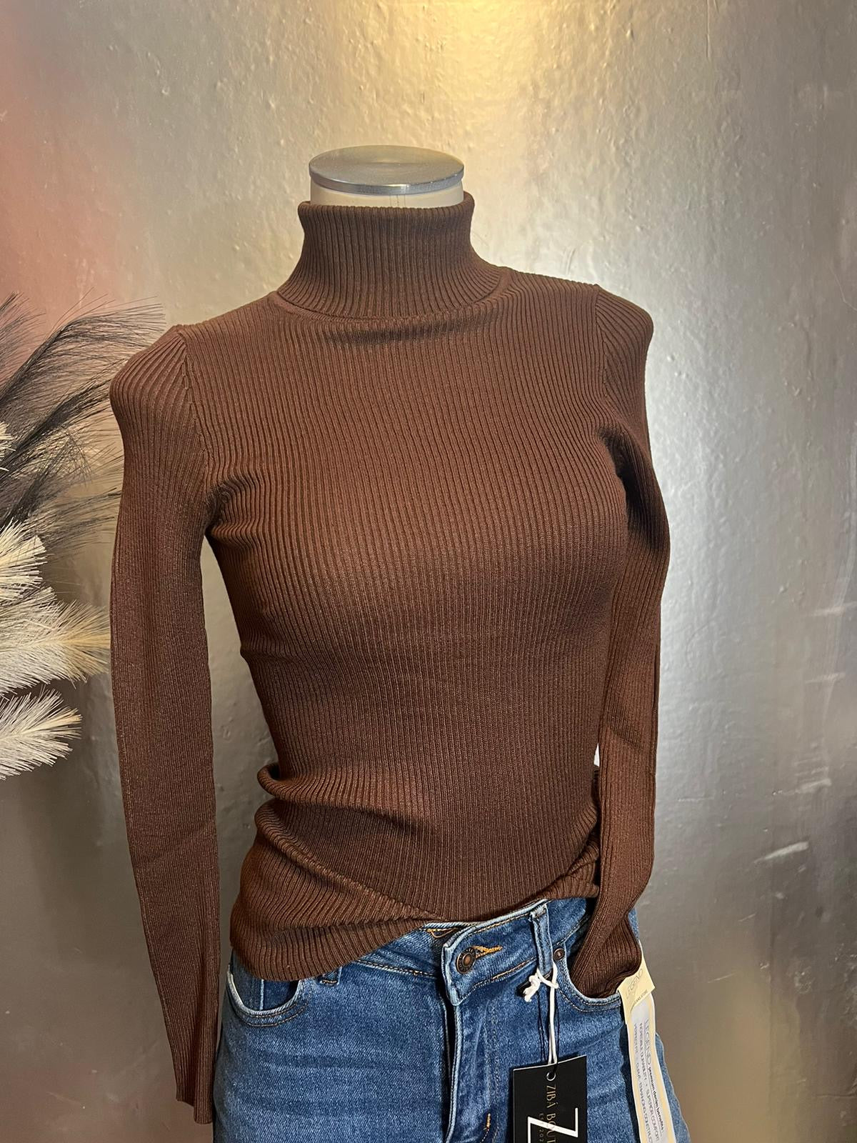 Orange and Mocca Turtle Neck