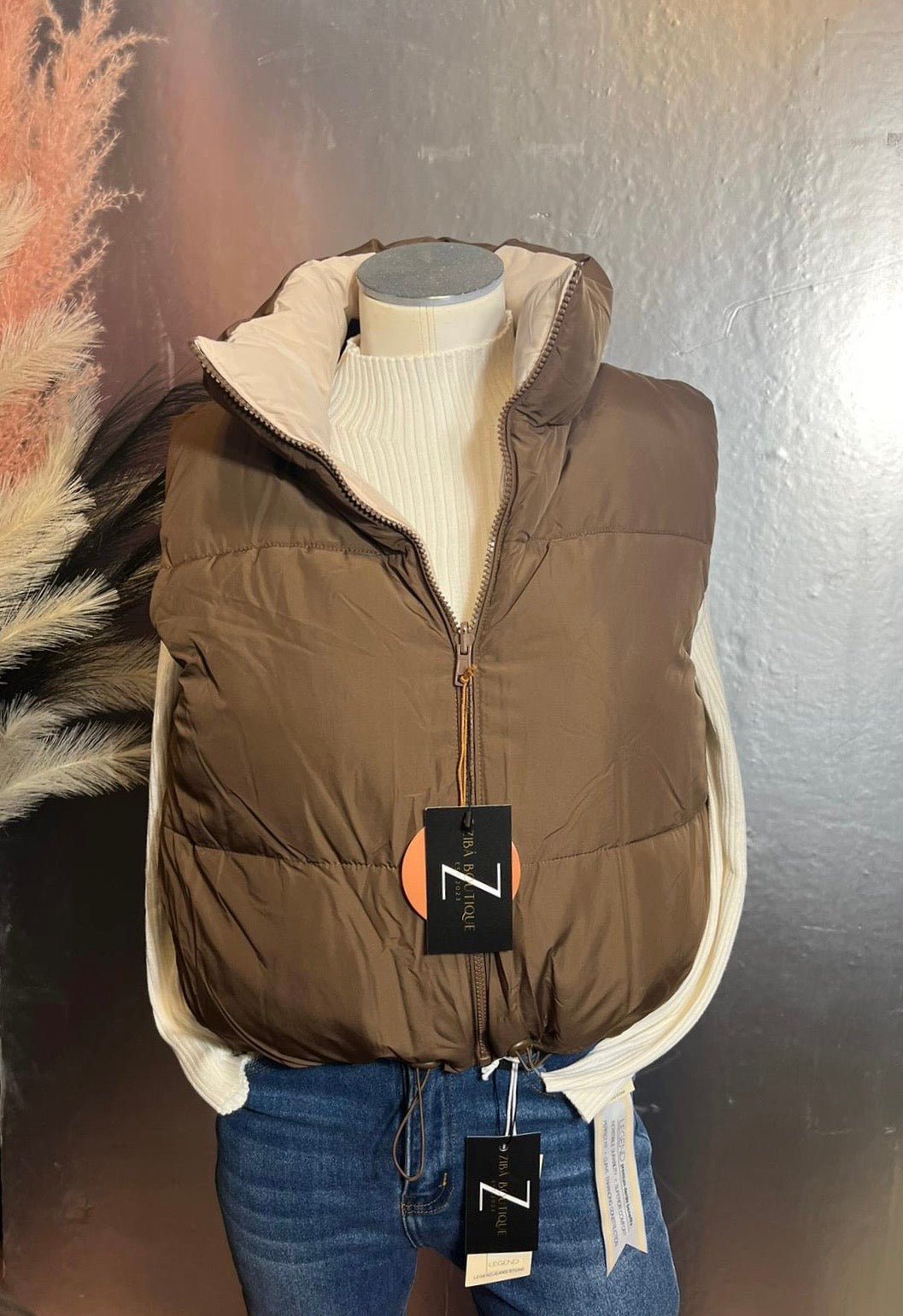 Double Size Cocoa Puffer Vest