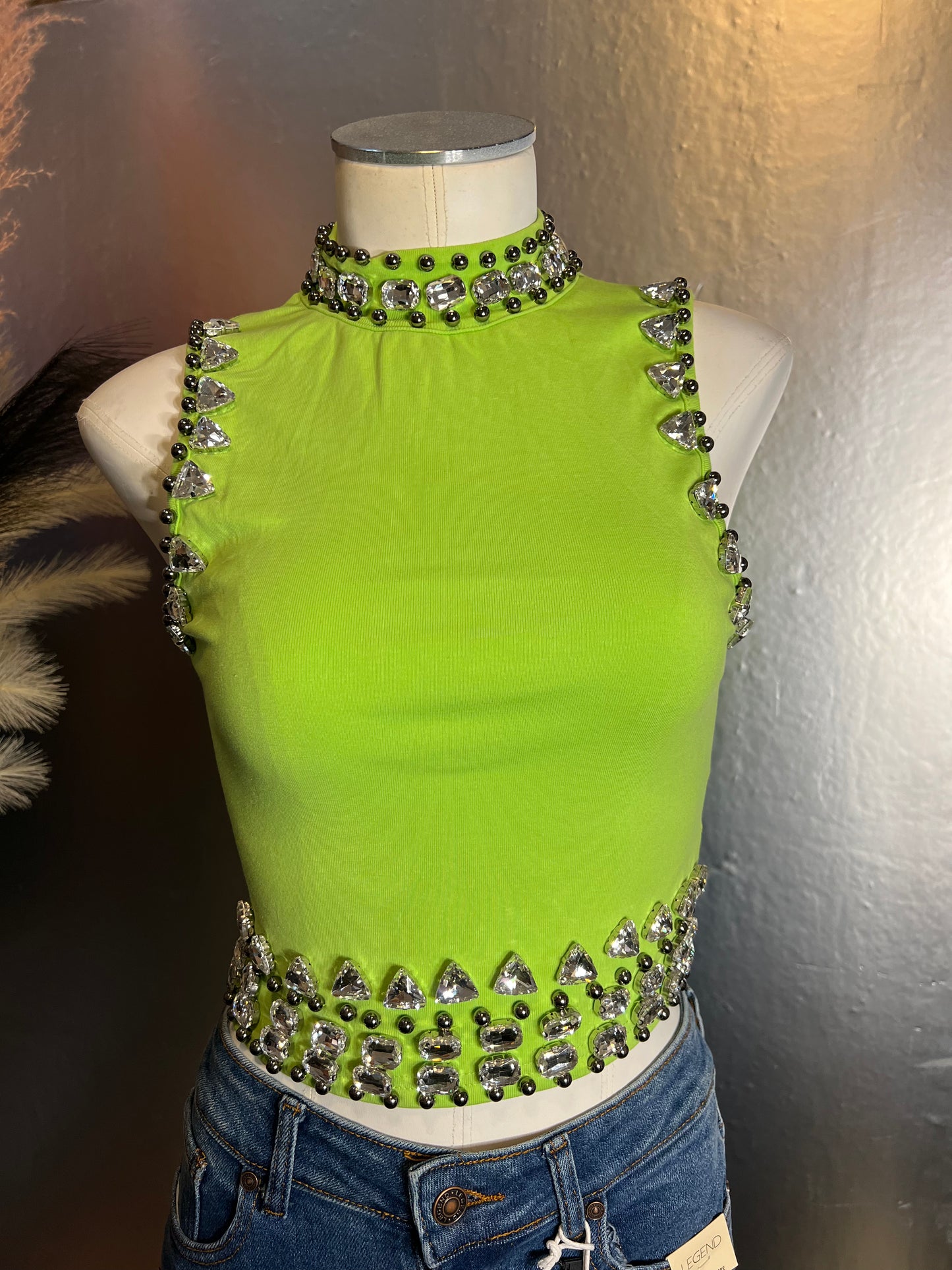 Limon Rhinestone Crop Top