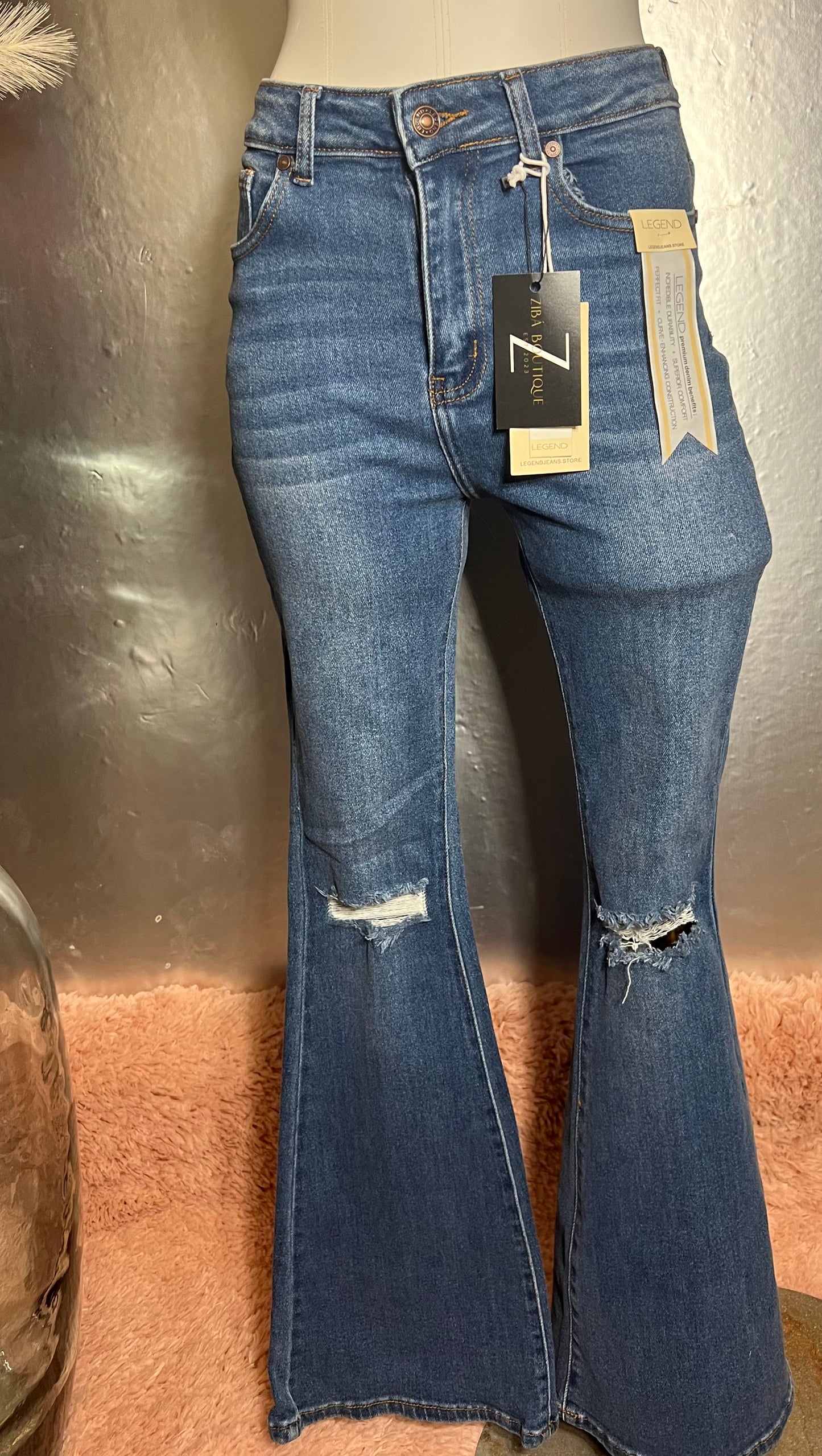 Flared High Waist Denim Jeans