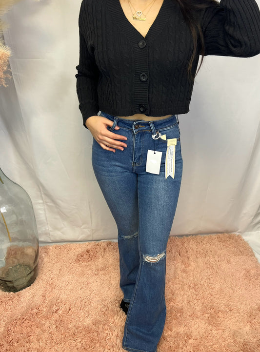 Flared High Waist Denim Jeans