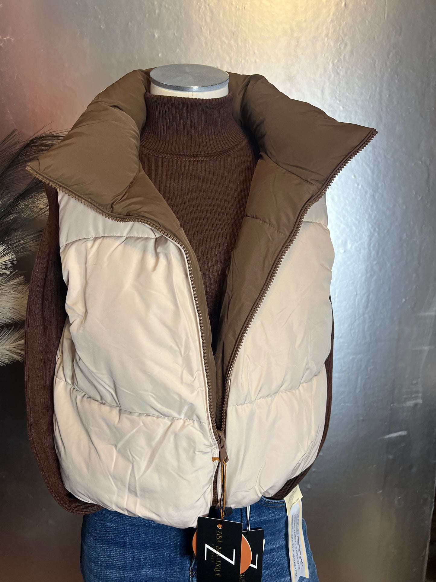 Double Size Cocoa Puffer Vest